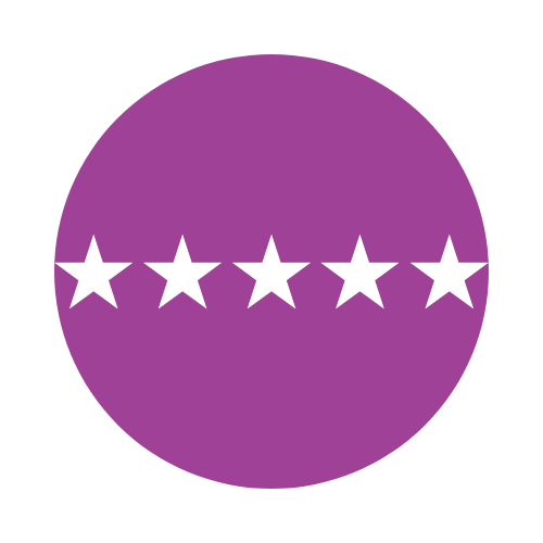 5 teal stars