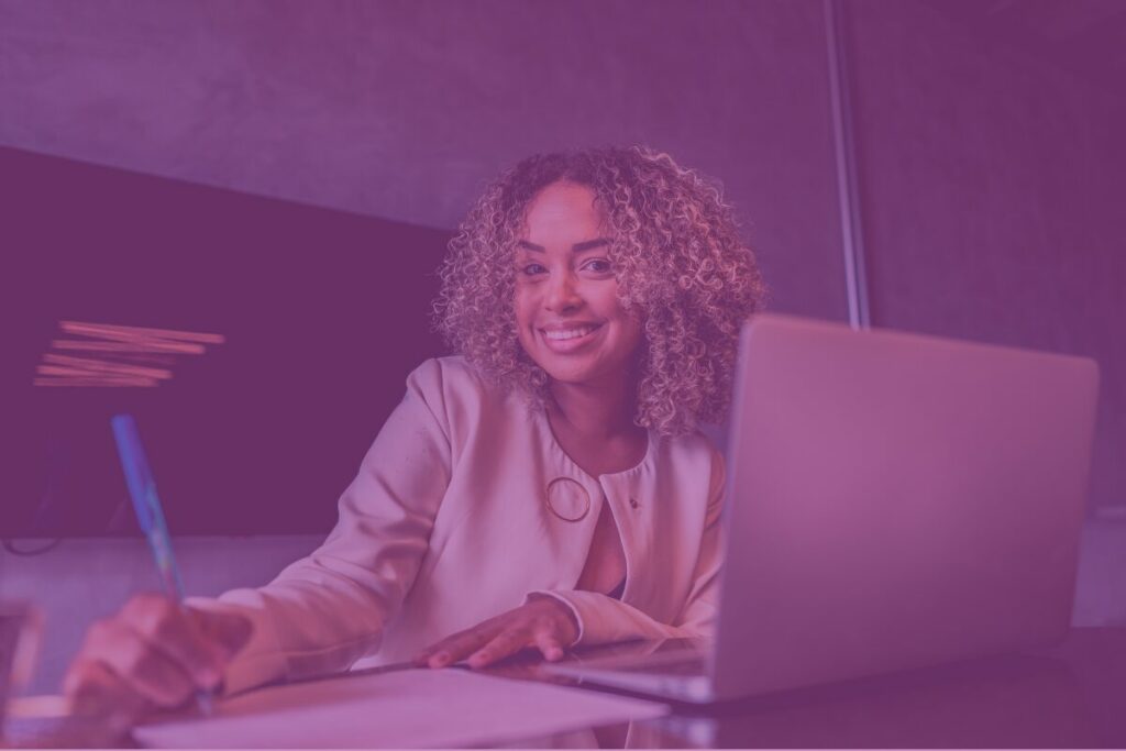 woman on laptop in office